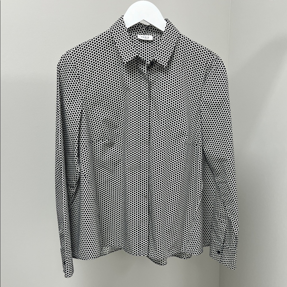 Akris Polka Dot Button Down Trapeze Shirt